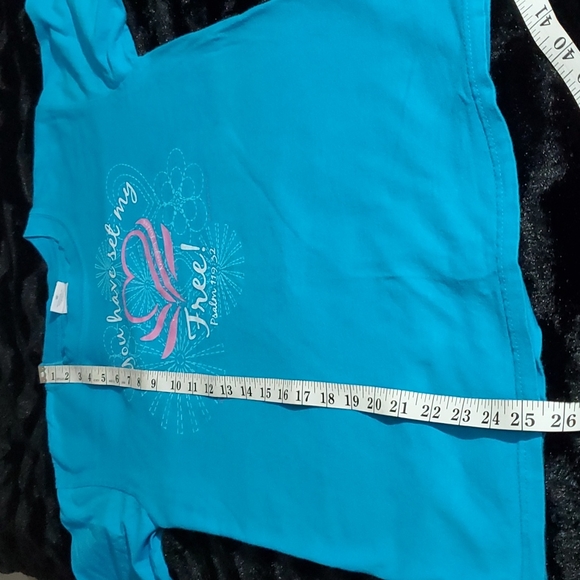 WOMEN of FAITH Turquoise Short-Sleeve T-Shirt-Psalm 119:32-Sparkle-EC-Sz S - Picture 16 of 16